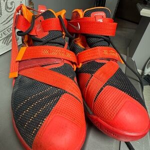 Nike LeBron Red and Black Athletic Sneakers